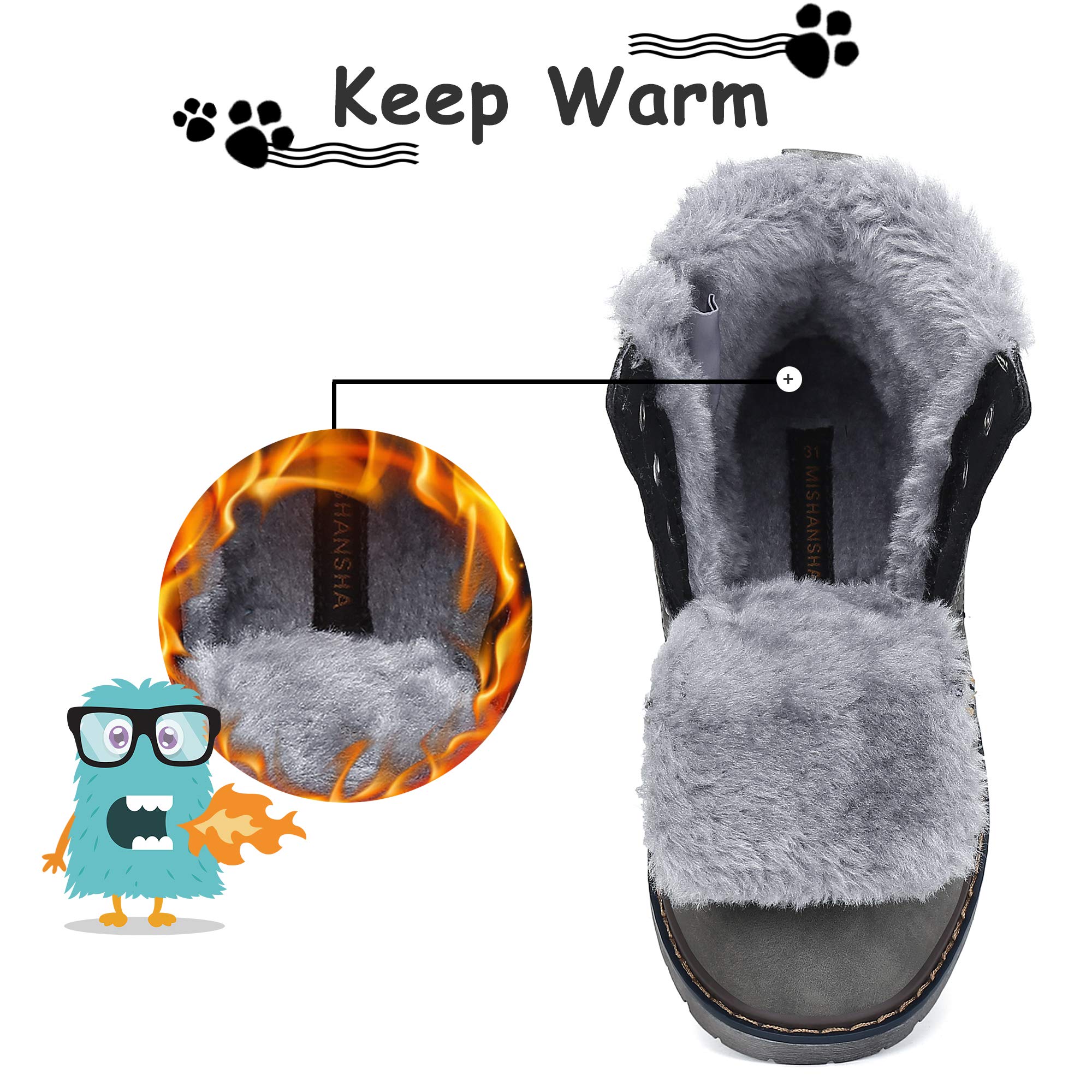 Mishansha Bambino Stivali da Neve Ragazzi Ragazza Impermeabili Caloroso Scarpe Inverno