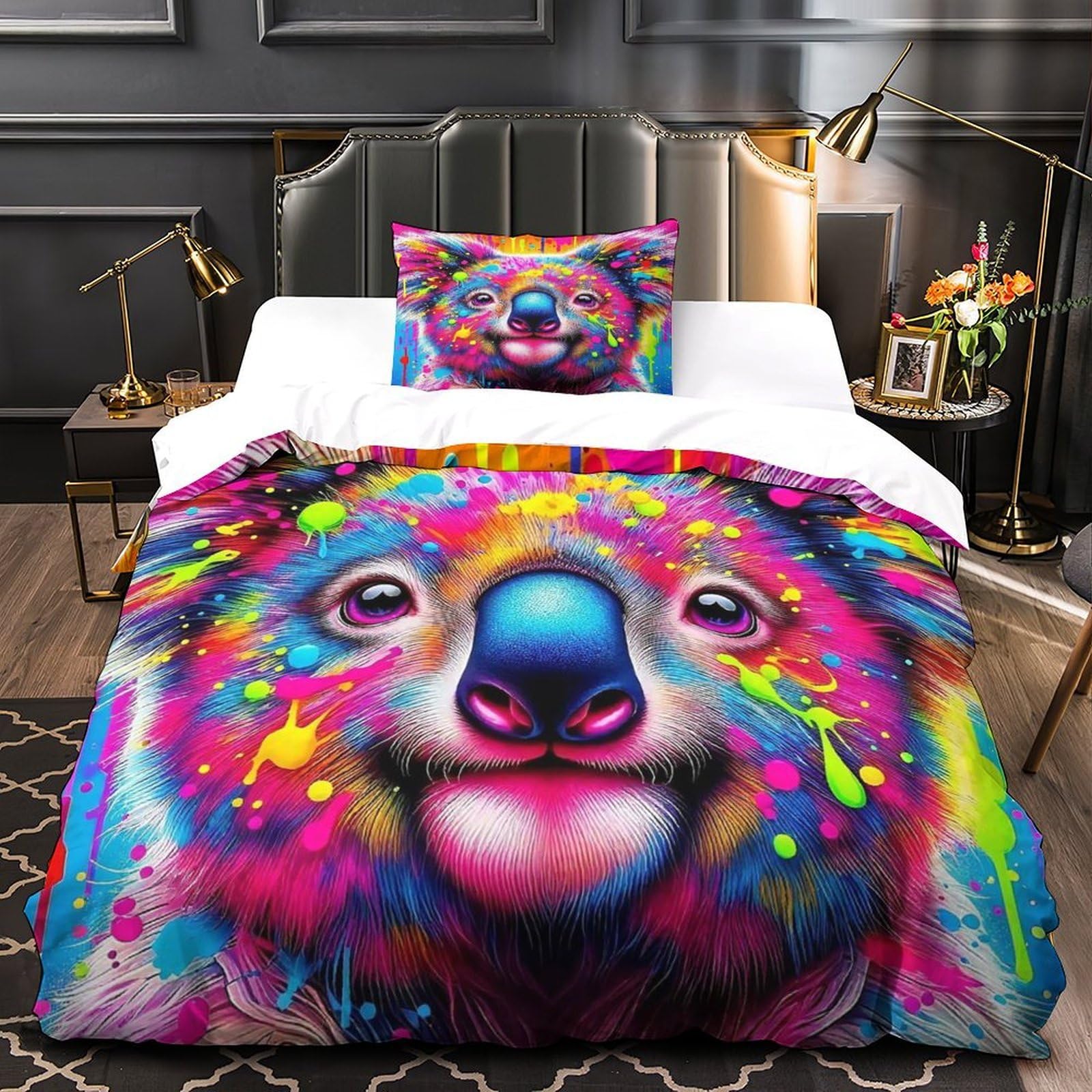 Housse de couette lit simple zip invisible en microfibre douce anti-plis