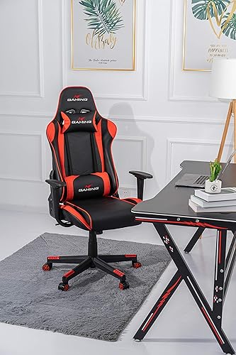 Miniatura 2 de Brage Living Silla giratoria para juegos ergonómica de respaldo alto, silla de oficina de piel sintética con reposacabezas y soporte lumbar,