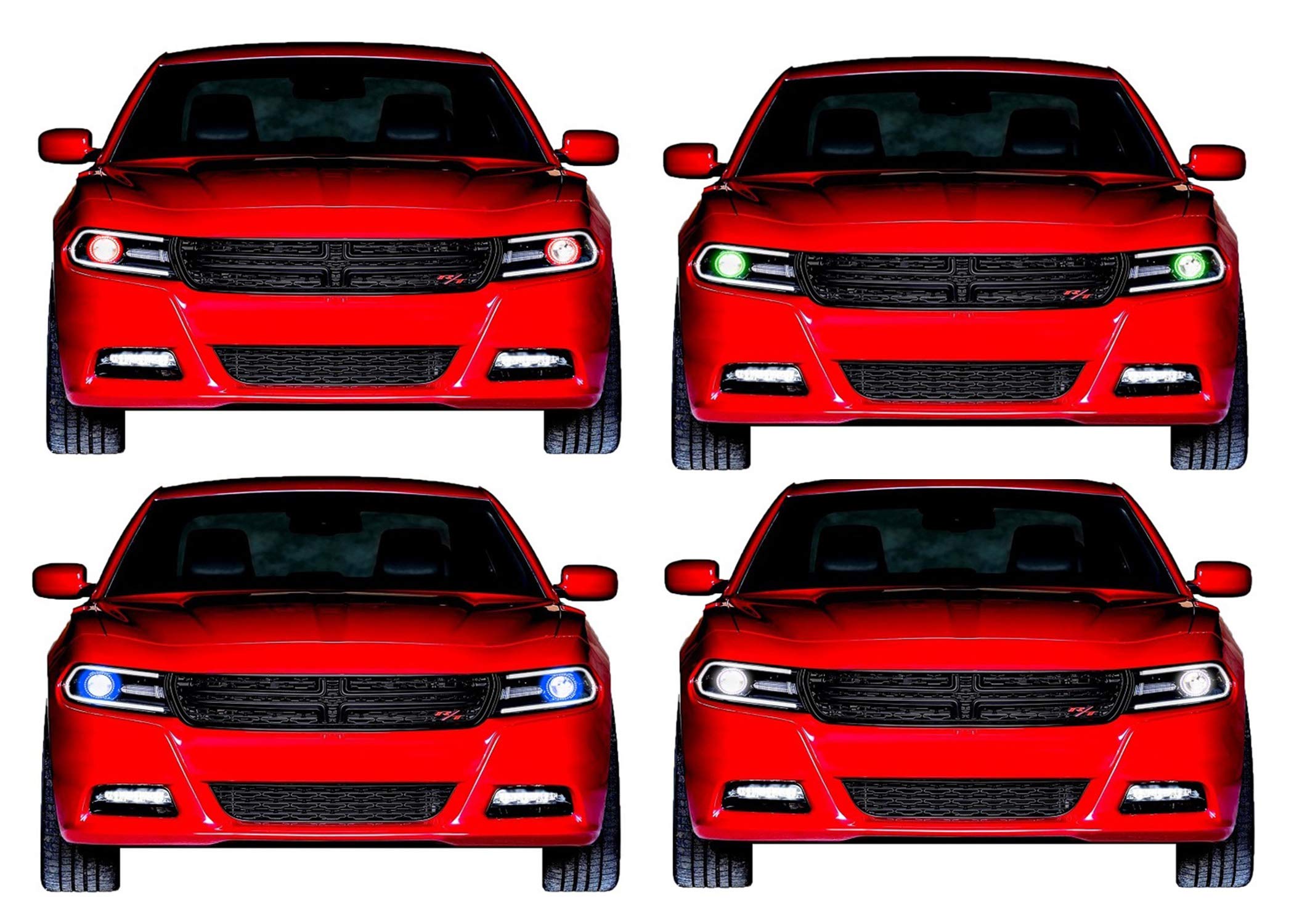 FlashtechV.3 Fusion Color Change LED RGB Multi Color Halo Ring Headlight Kit Compatible With Dodge Charger 15-20