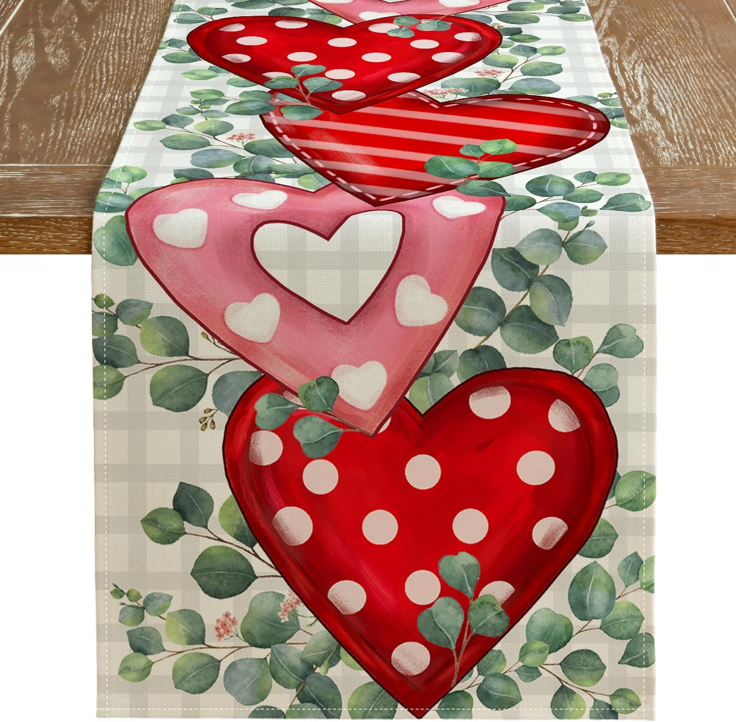 Amazon.com: ARKENY Mothers Day Table Runner 13x72 Inches, Heart Leaves ...