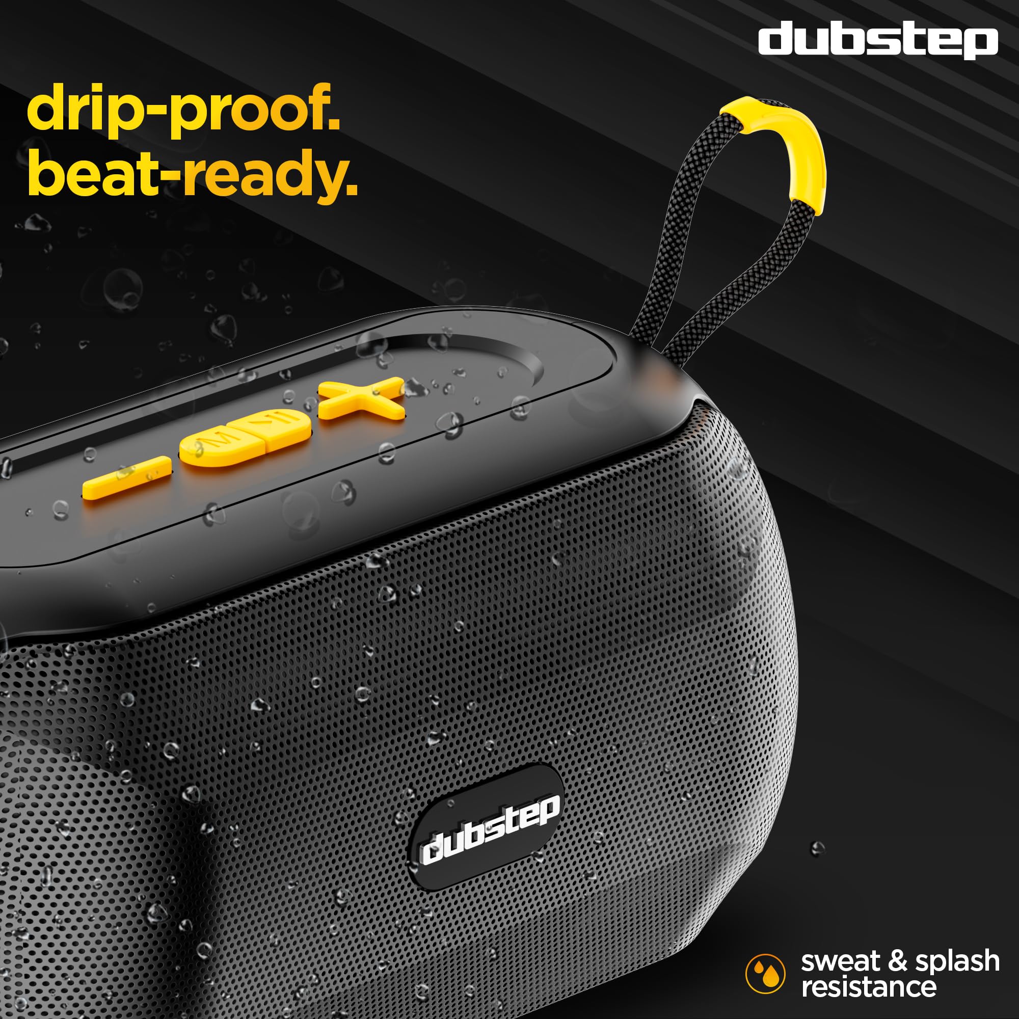 Dubstep Pop 1400 Portable Bluetooth Speaker | 14W Loud Sound, Deep Bass with XBASS, 16 Hrs Playtime, TWS Stereo Pairing, 52mm Driver, Splash-Resistant, Carry Strap (Black) — Amazon image 15