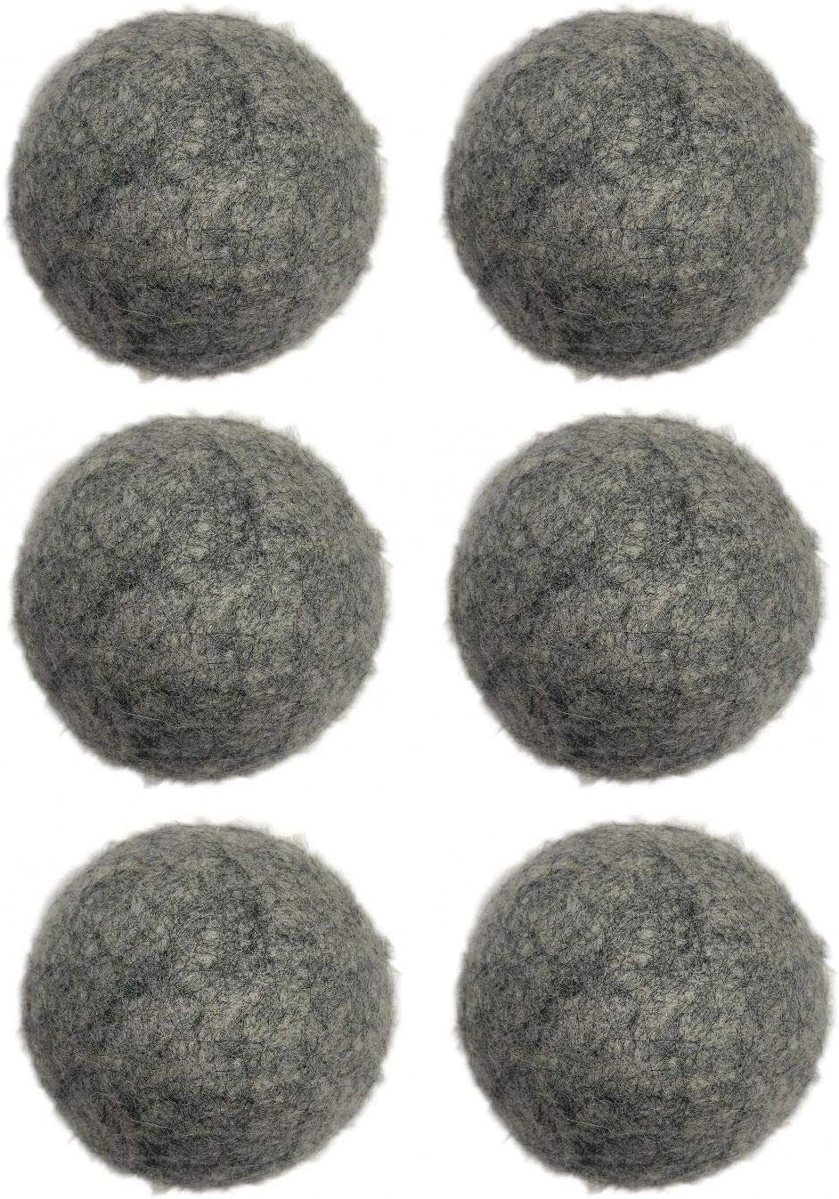 Wooly Felted Wonders 100% Wool Dryer Balls Grey - Set of 6