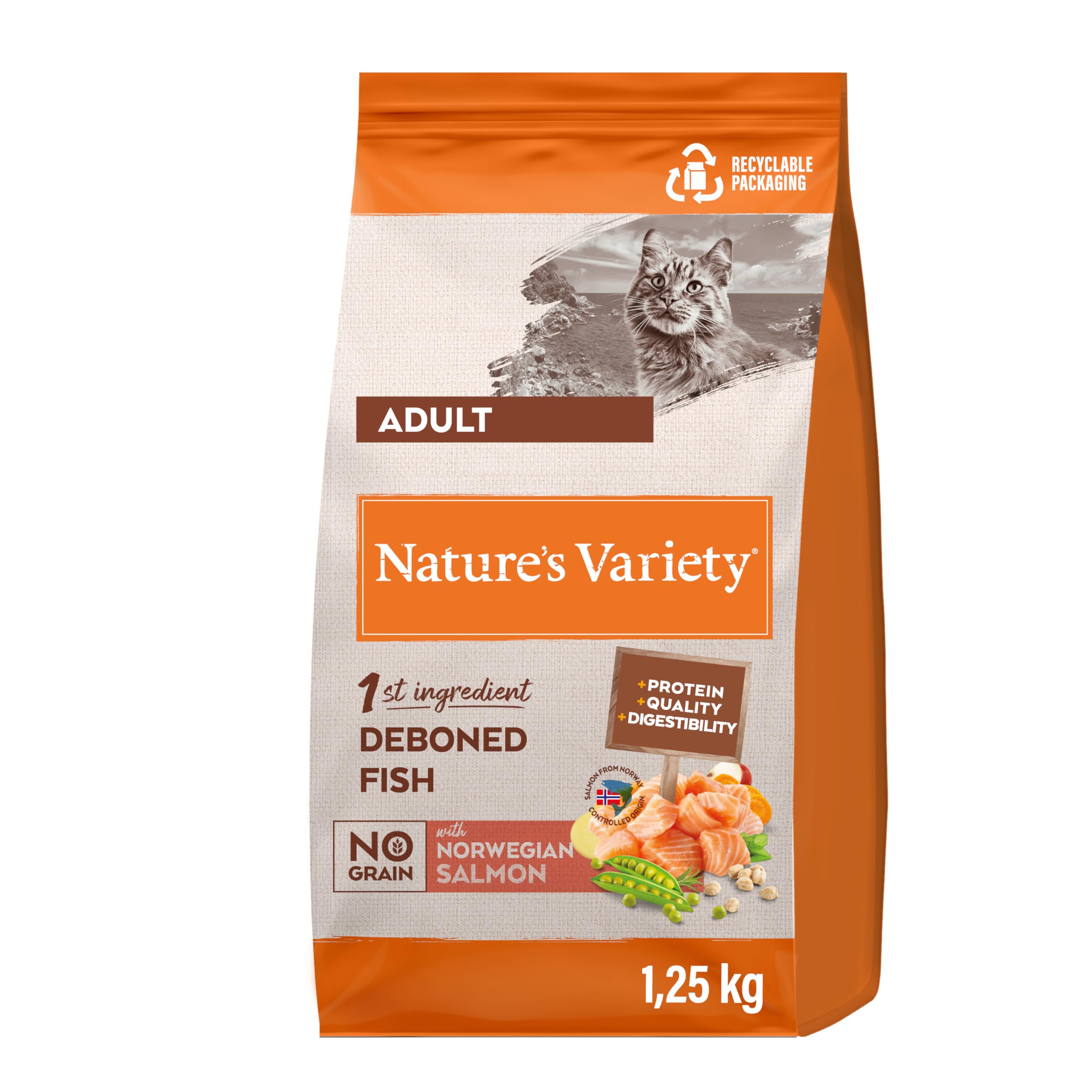 Natures Variety Cat Adult Dry Selected Salmon 1.25Kg