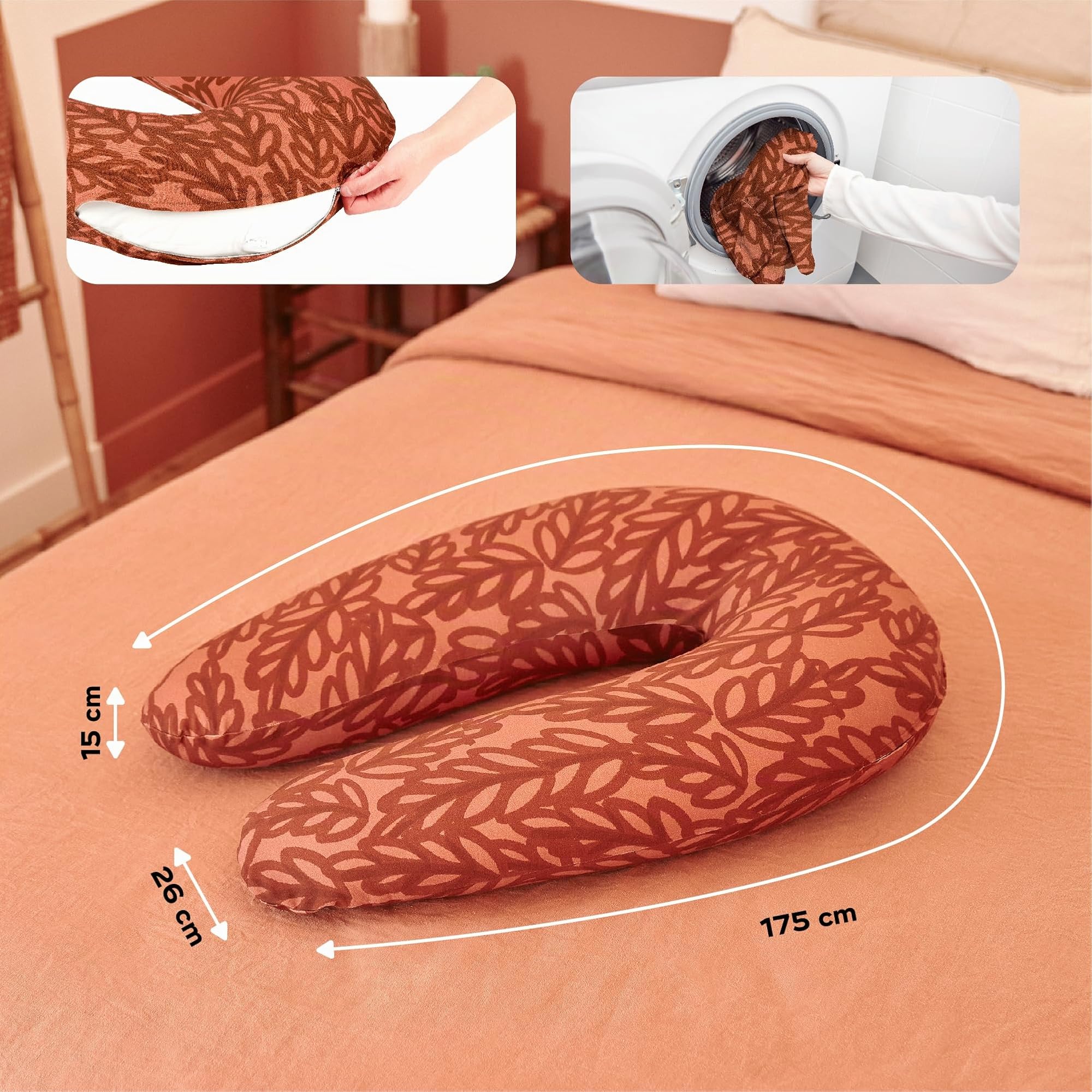 Babymoov B.Love - Almohada 2 en 1, la almohada orgánica original para embarazo y cojín de lactancia (certificado Oeko-TEX)