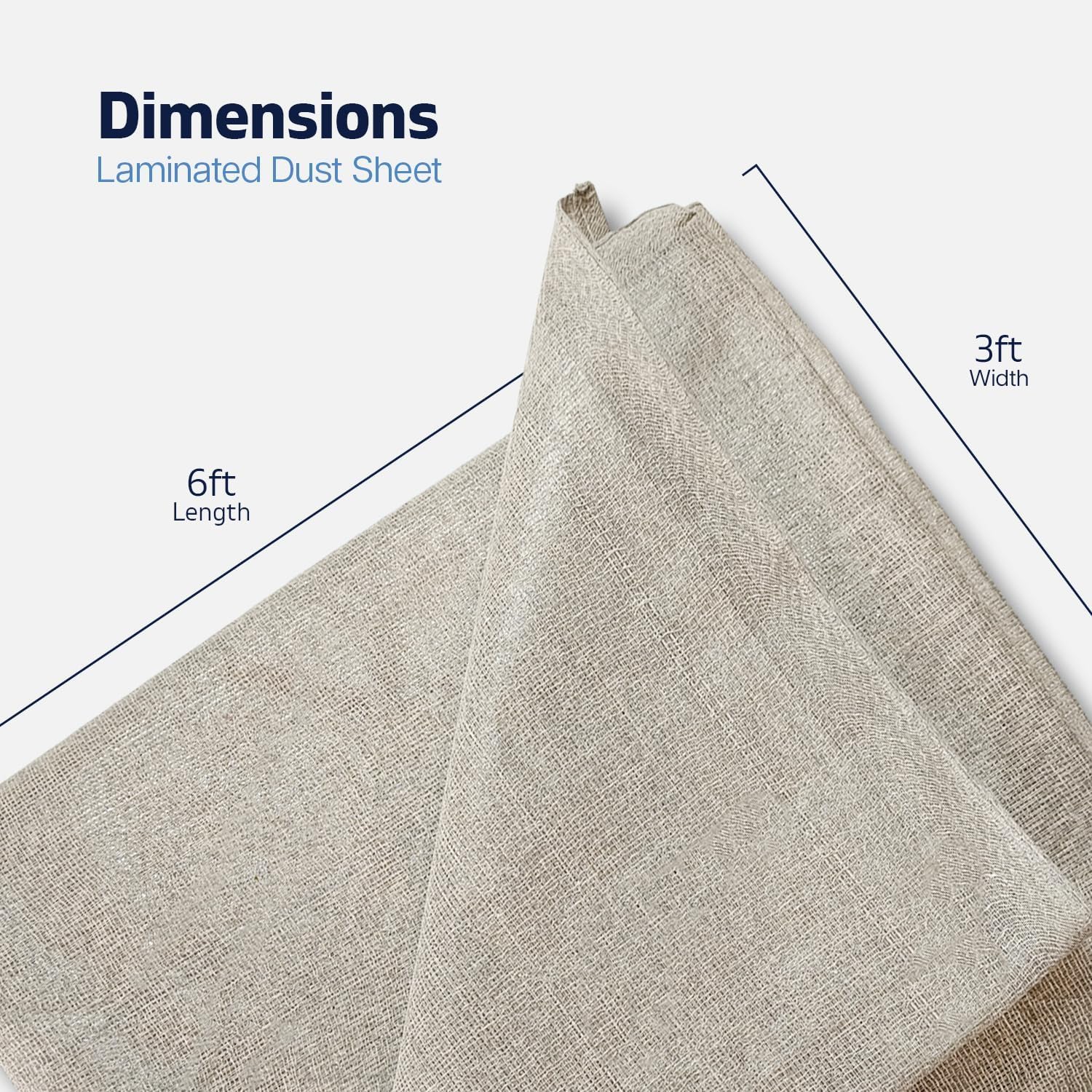 Besto Dust Sheets for Decorating Waterproof 12ft x 9ft Twill Laminated Polythene Backed Reusable Paint Sheets for Furniture Painting - Image 2