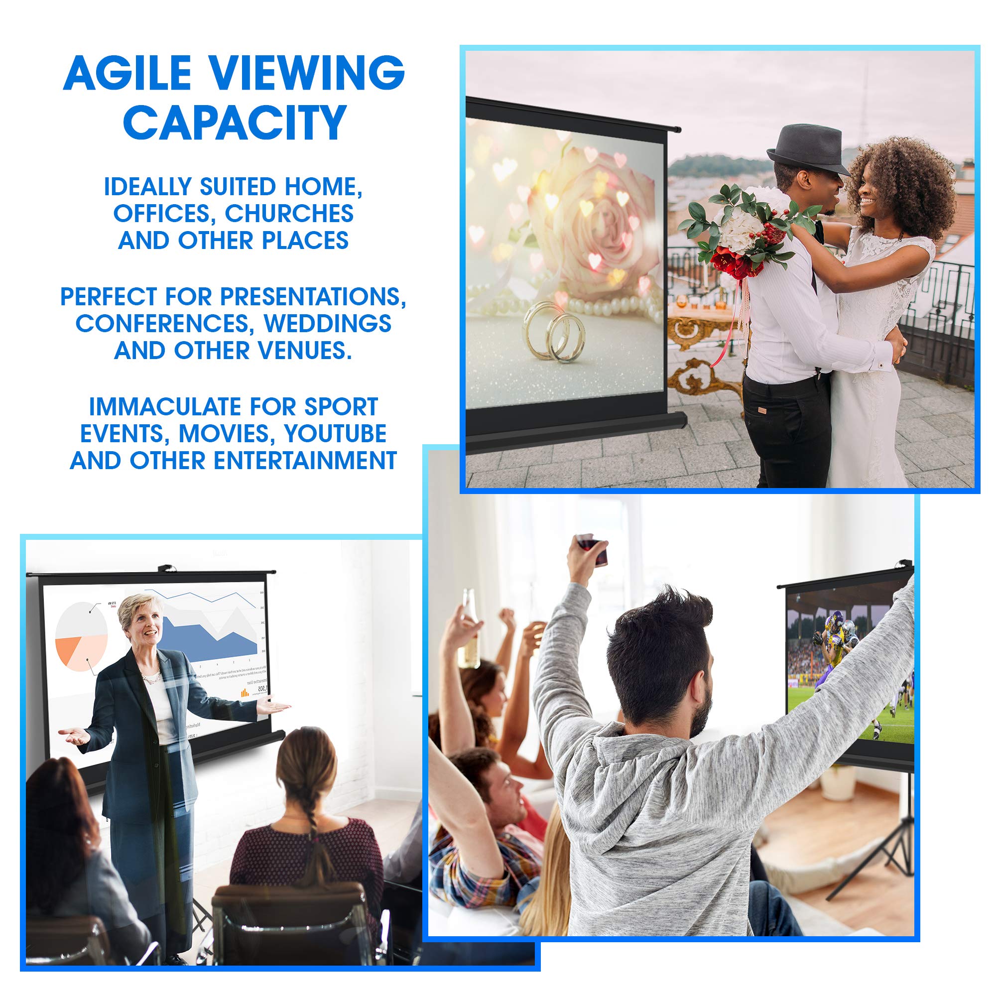 Buy PropVue Projector Screen with Stand 60 inch Indoor and Outdoor