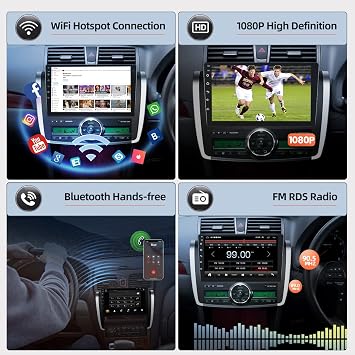 [2+64G] Android 13 Car Stereo for Toyota Allion (T260/265) 2007-2015, 9inch in Dash Touch Screen Car Radio, Carplay&Android Auto/Steering Wheel Control/Bluetooth/Hi-Fi Audio+Mic