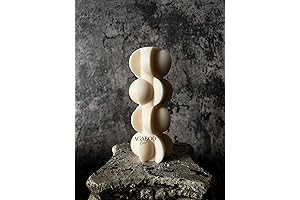Unique Wavy Tall Pillar Candle - Sculptural Candle