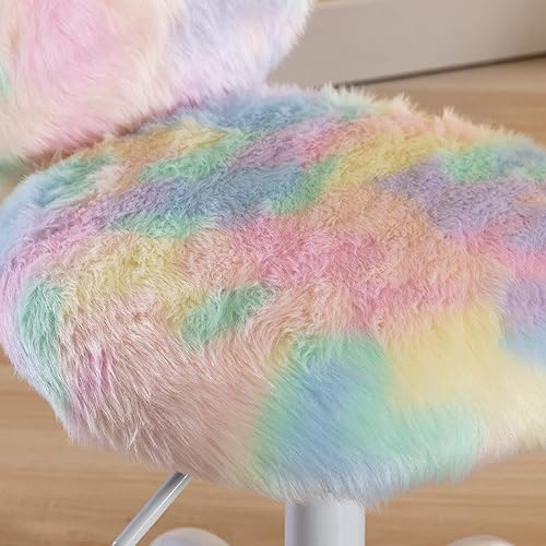 Miniatura 4 de DM Furniture Linda silla mullida para niños, cómoda silla de escritorio de estudio, silla de trabajo para computadora, silla giratoria de piel