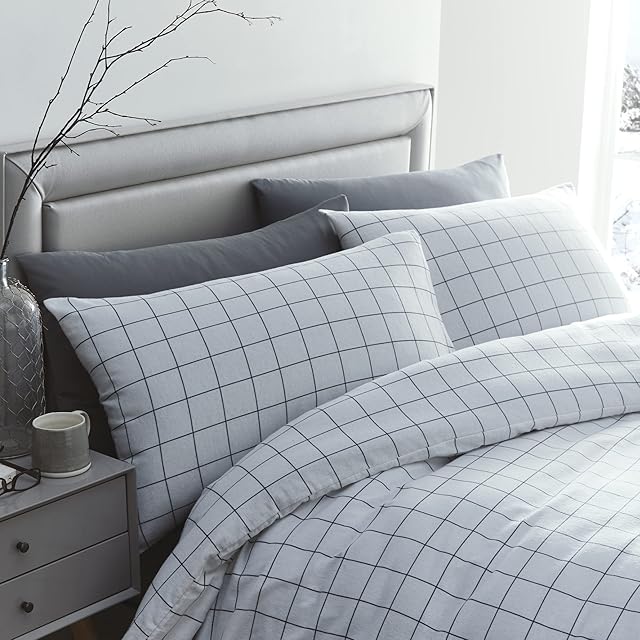 Silentnight Duvet Cover and Pillowcase Bedding Set, Cotton, White, King