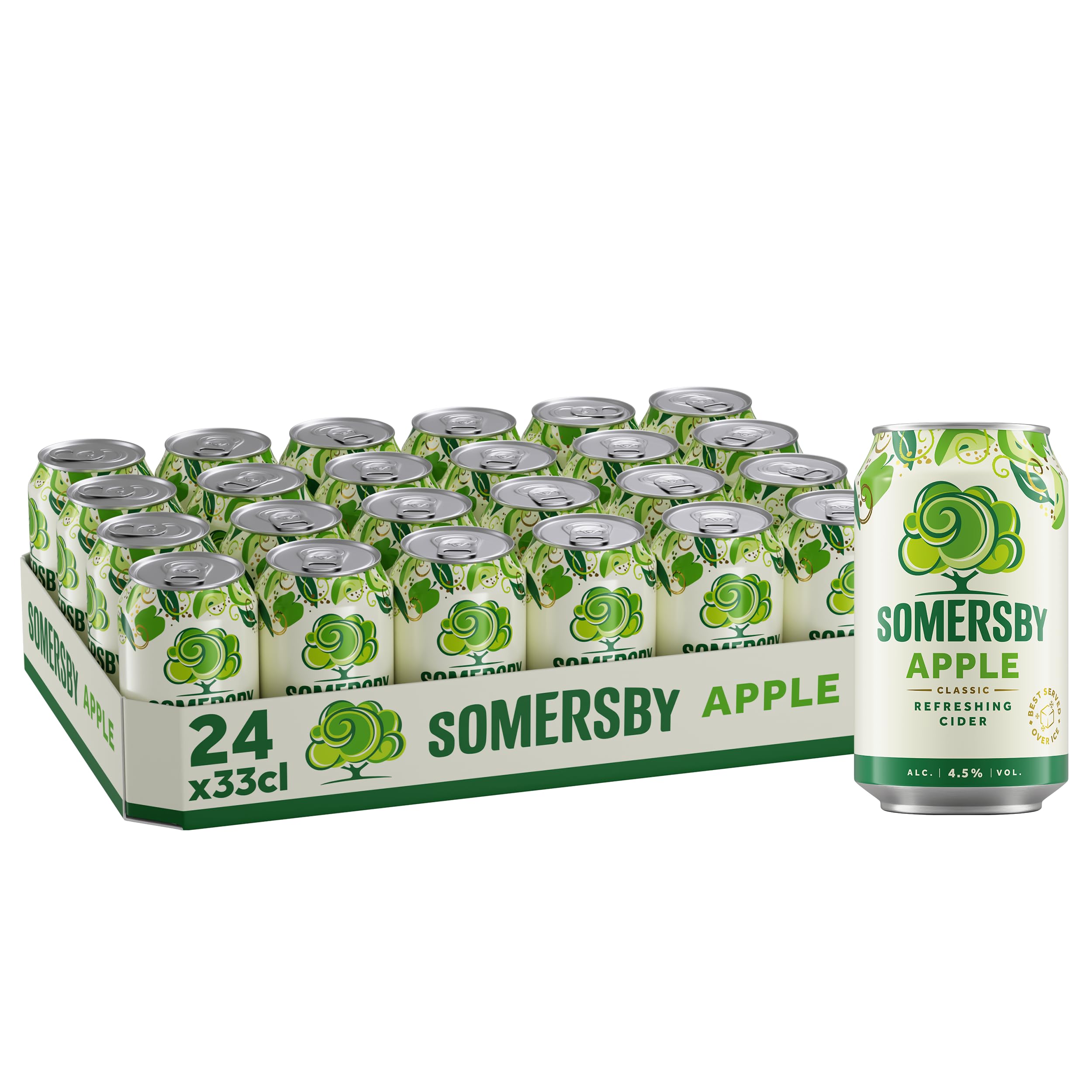 Somersby Apple Cider 0,33 l Dose| 24 Dosen fruchtiger Apfel Cider mit 4,5 % Vol. ohne künstliche Farb-und Aromastoffe (24 x 0,33 l)
