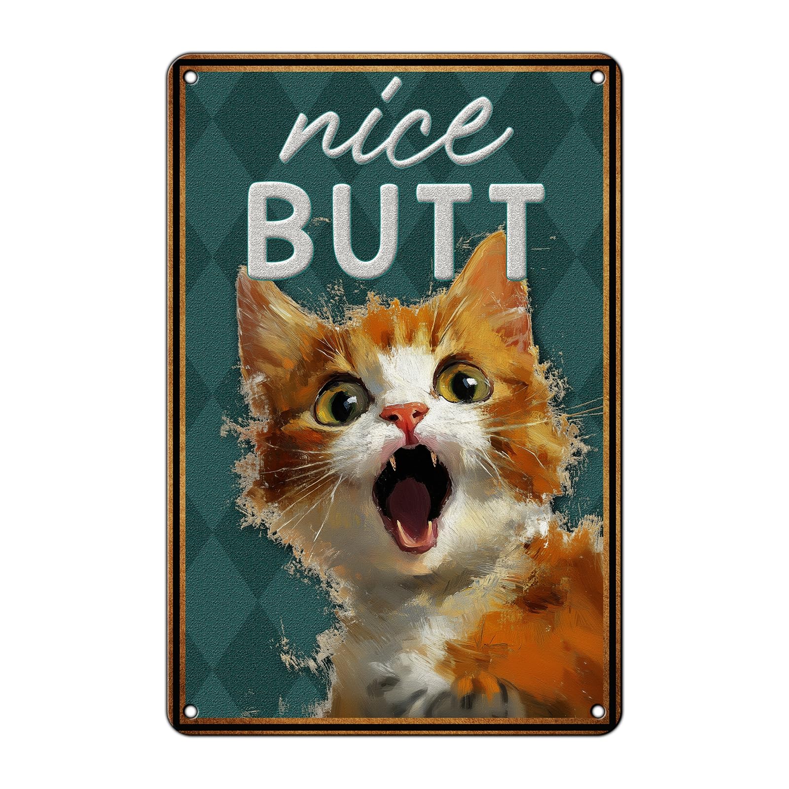 Anceky Nice Butt Tin Sign Funny Metal Sign Vintage Wall Decor for Gate Farmhouse Home Kitchen Outdoor 12×8 Inch