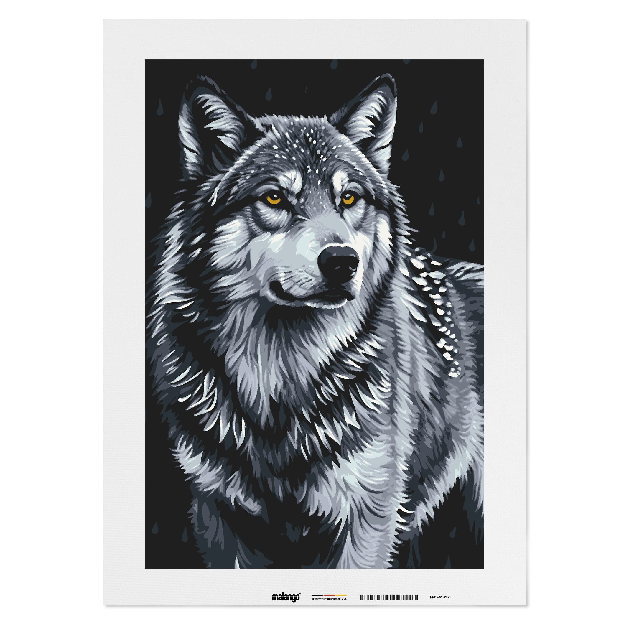 Malen nach Zahlen Erwachsene - Wolf Wolfram 90 x 60 cm groß XL Premium-Malset ohne Rahmen, Hergestellt in unserer Produktion in Deutschland, Kreative