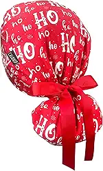 Boné de uniforme médico para mulheres e homens, bonés de uniforme médico de rabo-de-cavalo, chapéu de trabalho, capa de cabeça com laços e botões de fita, cabelo comprido