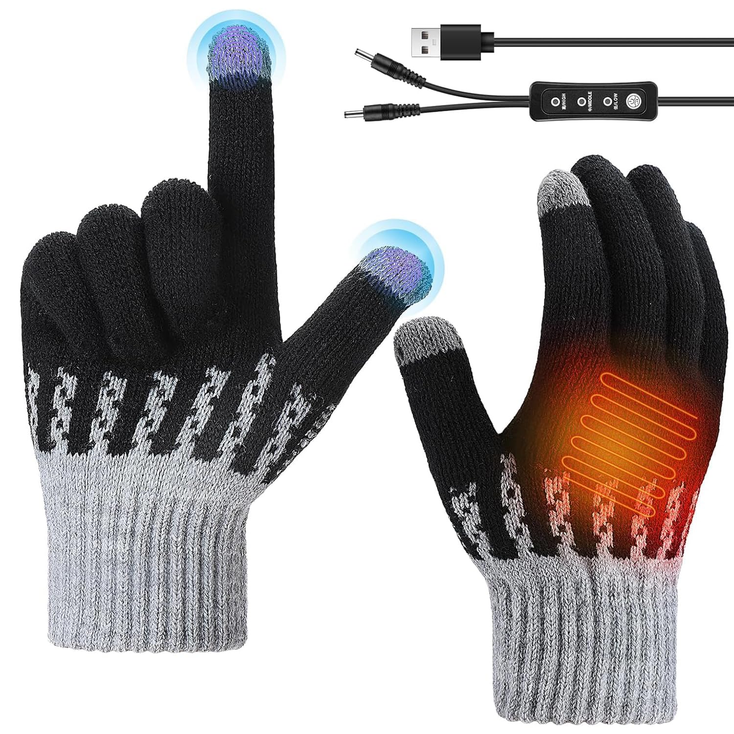 USB Beheizte Handschuhe - 3 Temperaturstufen Für Ski Und Outdoor