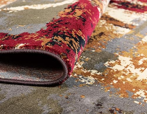 Miniatura 6 de Unique Loom Barista Collection - Alfombra moderna a cuadros, contemporánea, multicapas, Polipropileno, MulticolorMarrón