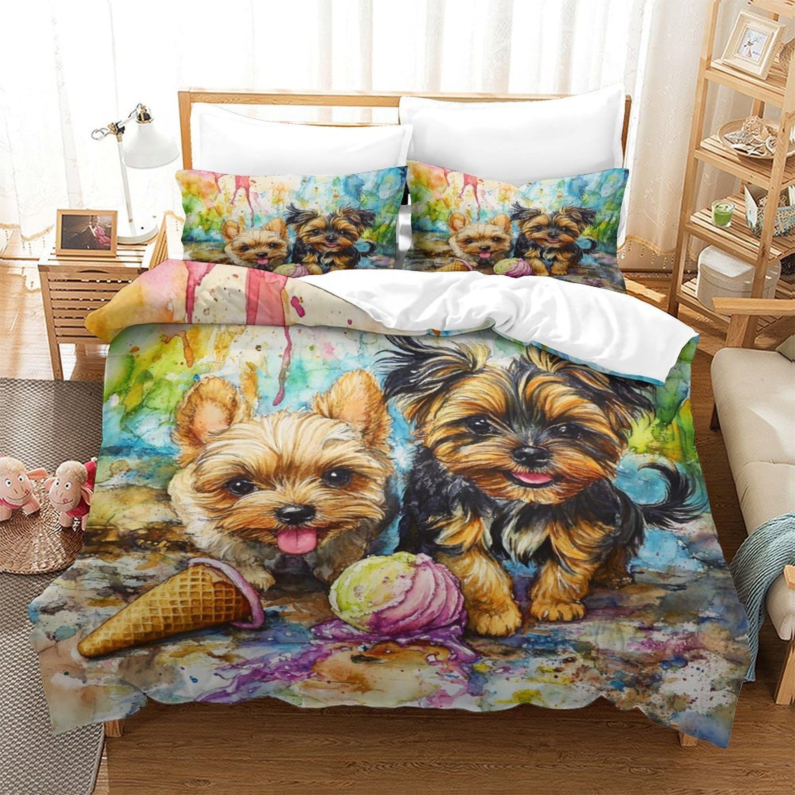 Housse de couette 200x200 motif crâne 3D lit double ado