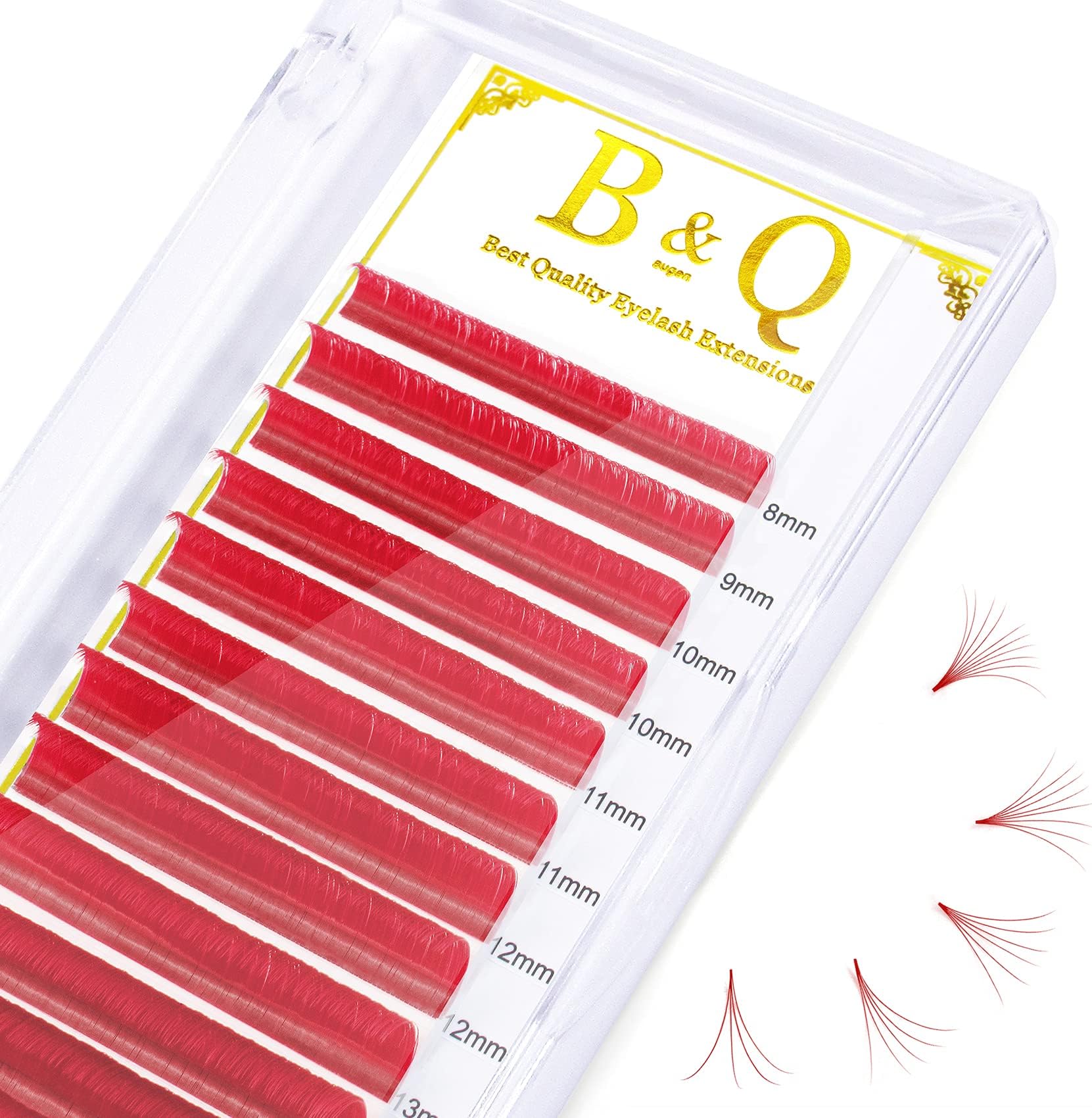 Colored Eyelash Extensions Red Eyelash Extension Easy Fan Volume Lashes D-0.05-9-16 MIX Color Lashes Easy Fan Lashes C D Curl Volume Lash Extensions Salon Use by B&Q LASH (Red-D-0.05,9-16MIX)