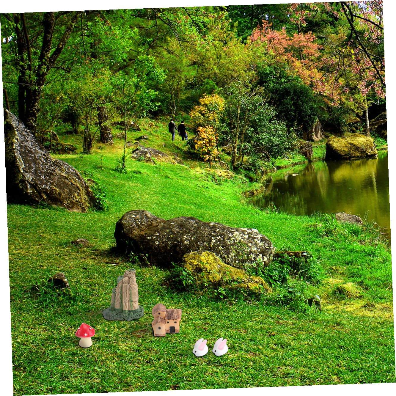 2 Sets Miniatur-Garten-Ornamente-Set Im Mediterranen Stil Feenfiguren Für Die Dekoration 99 Stück X 2