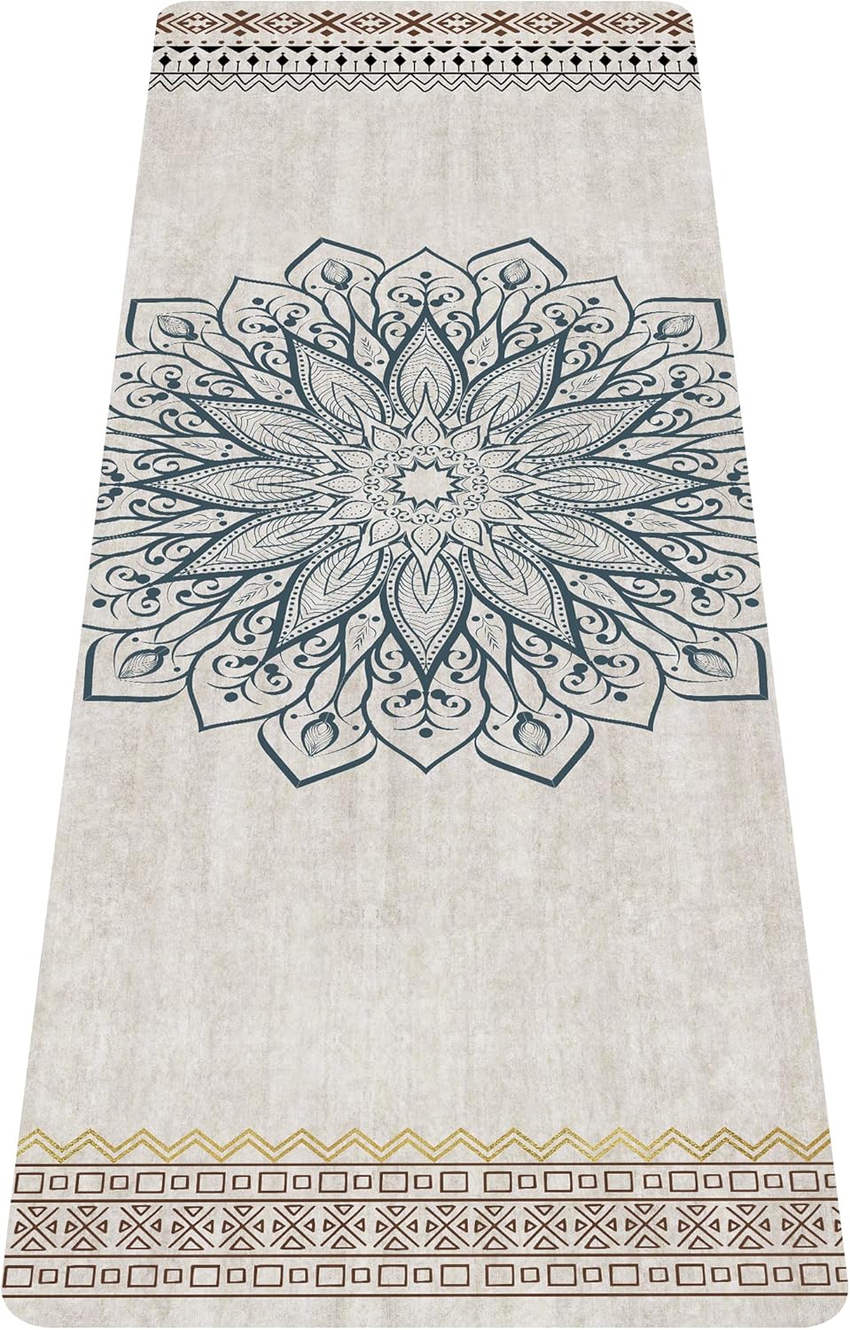 nuveti Printed Travel Yoga Mat-1/16 Inch Thick Non Slip Fitness Workout Mat with Carrying Bag, Foldable Lightweight Suede & Natural Rubber Yoga Mat for Yoga Pilates and Fitness 72" L x 24" W x 1.5mm