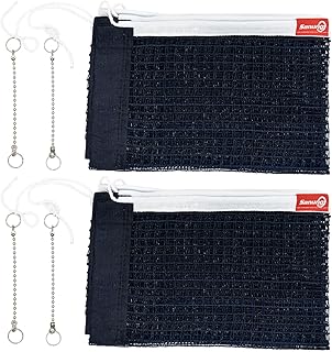 Sanung C-X1 Table Tennis Net Set, [2 Pieces] Ping Pong Mesh Net with Chains Measuring Net Rule for Indoor and Outdoor Training Competition Use, Easy to Set Up, Navy Blue
