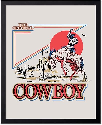 Miniatura 63 de Poster Master Póster de Rodeo marrón – Estampado retro de vaquero sobre caballo – Arte de vaquero – Arte occidental – Arte del salvaje oeste –