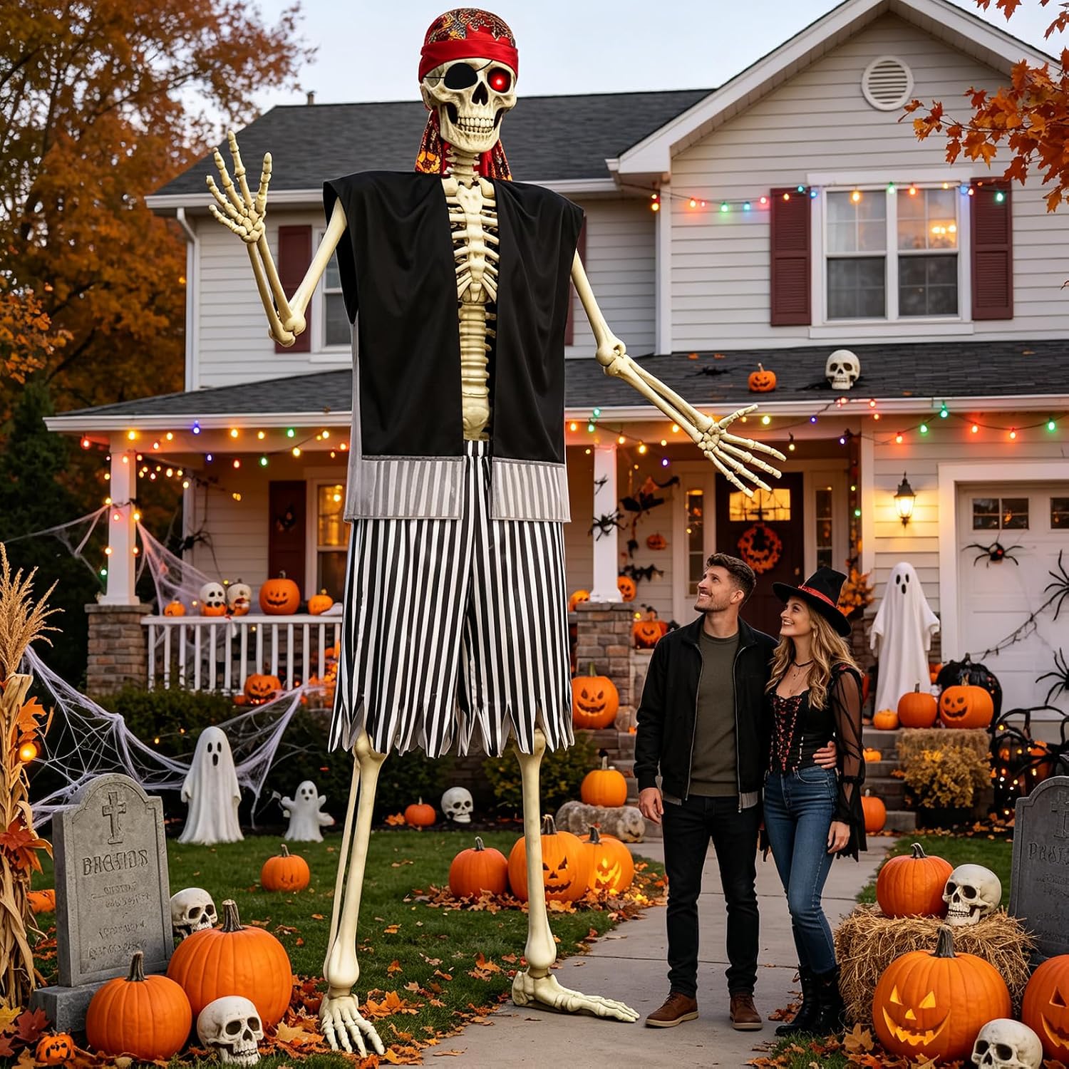 MUDEREK 5 PCS 12 ft Skeleton Outfits Pirate Accessories image 2