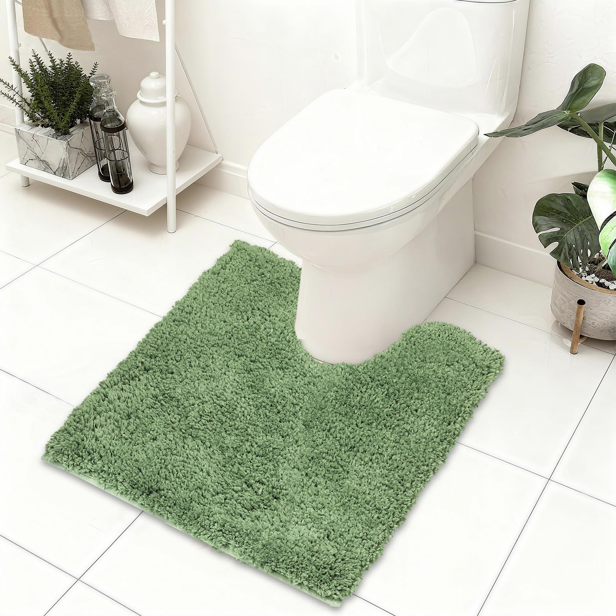 Baahrnom Toilet Mat 50x50 cm Non Slip Pedestal Mat Machine Washable Toilet Rug for Bathroom Floor — image 1
