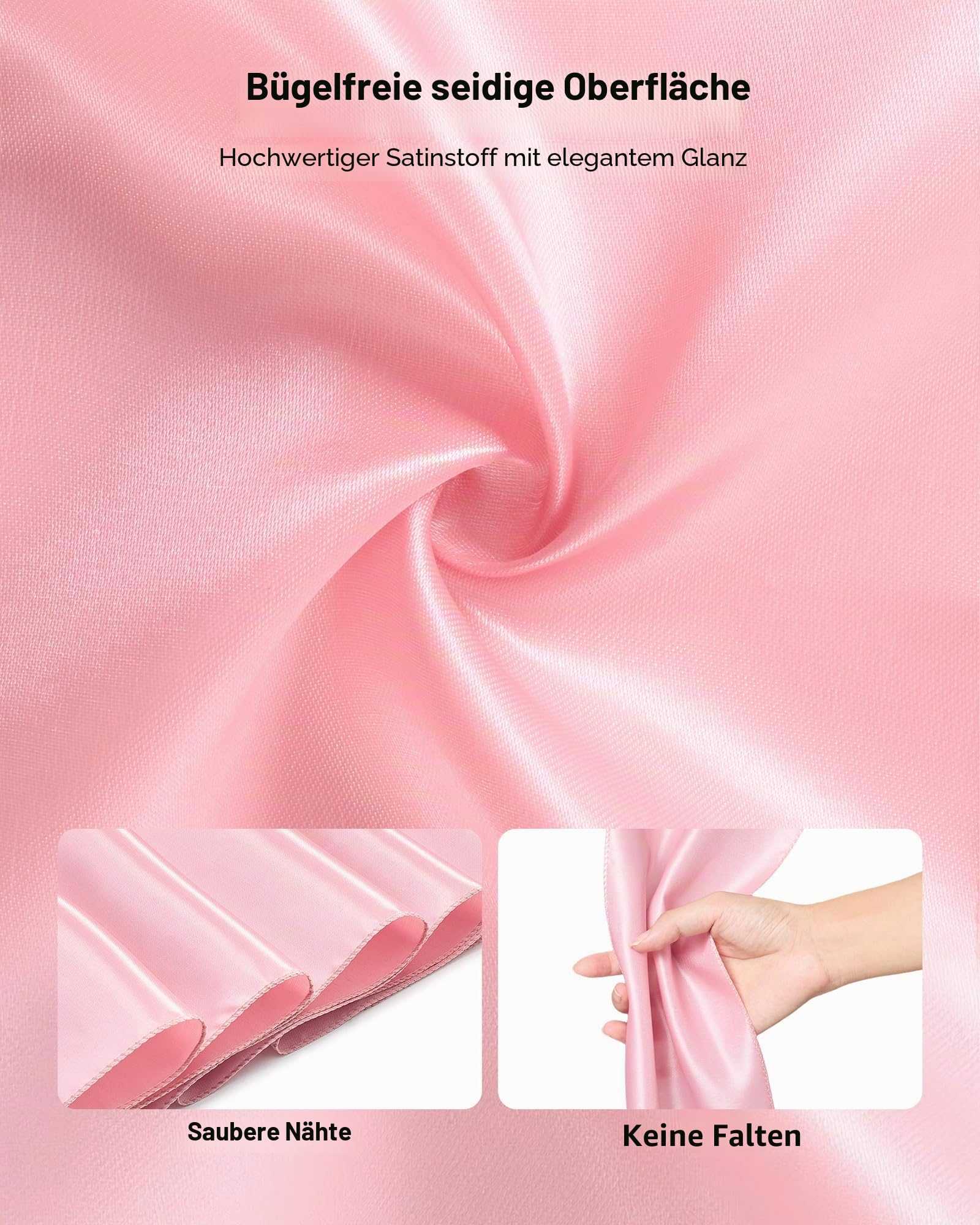 VEVOR Satin-Stuhlschärpen mit Schleifen (275x17 cm) 100 STK. Stuhlbänder zum Binden, Stuhlbänder für Hochzeiten Bankett Dekorationen Veranstaltungen Bankettstuhlbezüge, Stuhlschleifen Rosegold