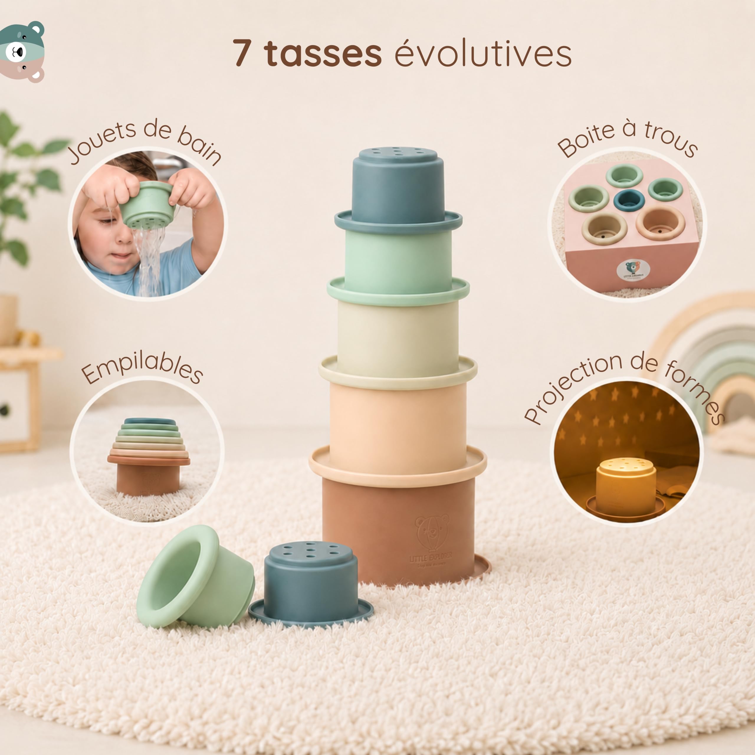 LITTLE EXPLORER - Jouet Eveil Bebe Montessori Cadeau Naissance 0-36M