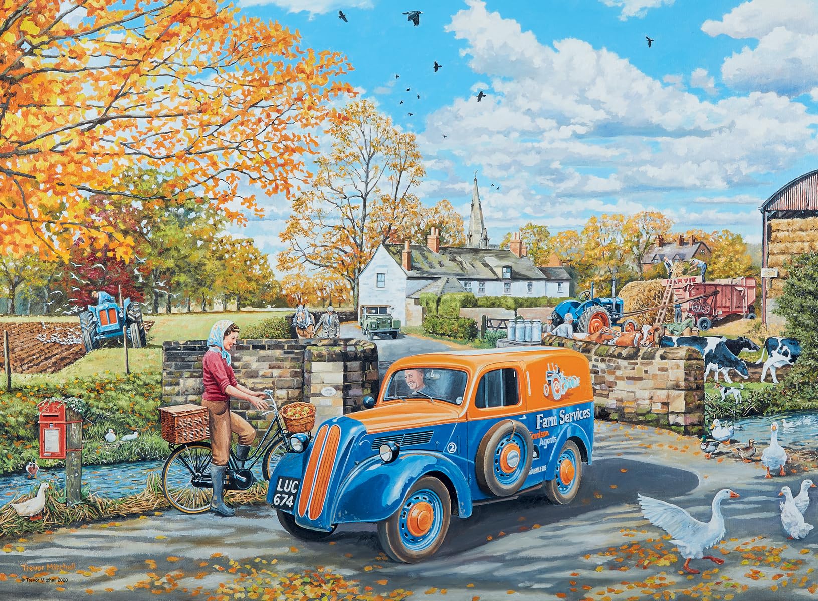 Ravensburger Happy Days No.3 Countryside Nostalgia 4x 500 Piece Jigsaw Puzzles for Adults and Kids Age 10 and Up