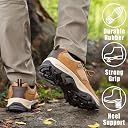 CC-Los Women Walking Shoes Sock Sneakers Breathable Mesh Slip On Air Cushion Heel Platform Loafers Nurse Ultralight All Day, Wheat colours, 9.5 UK gallery image