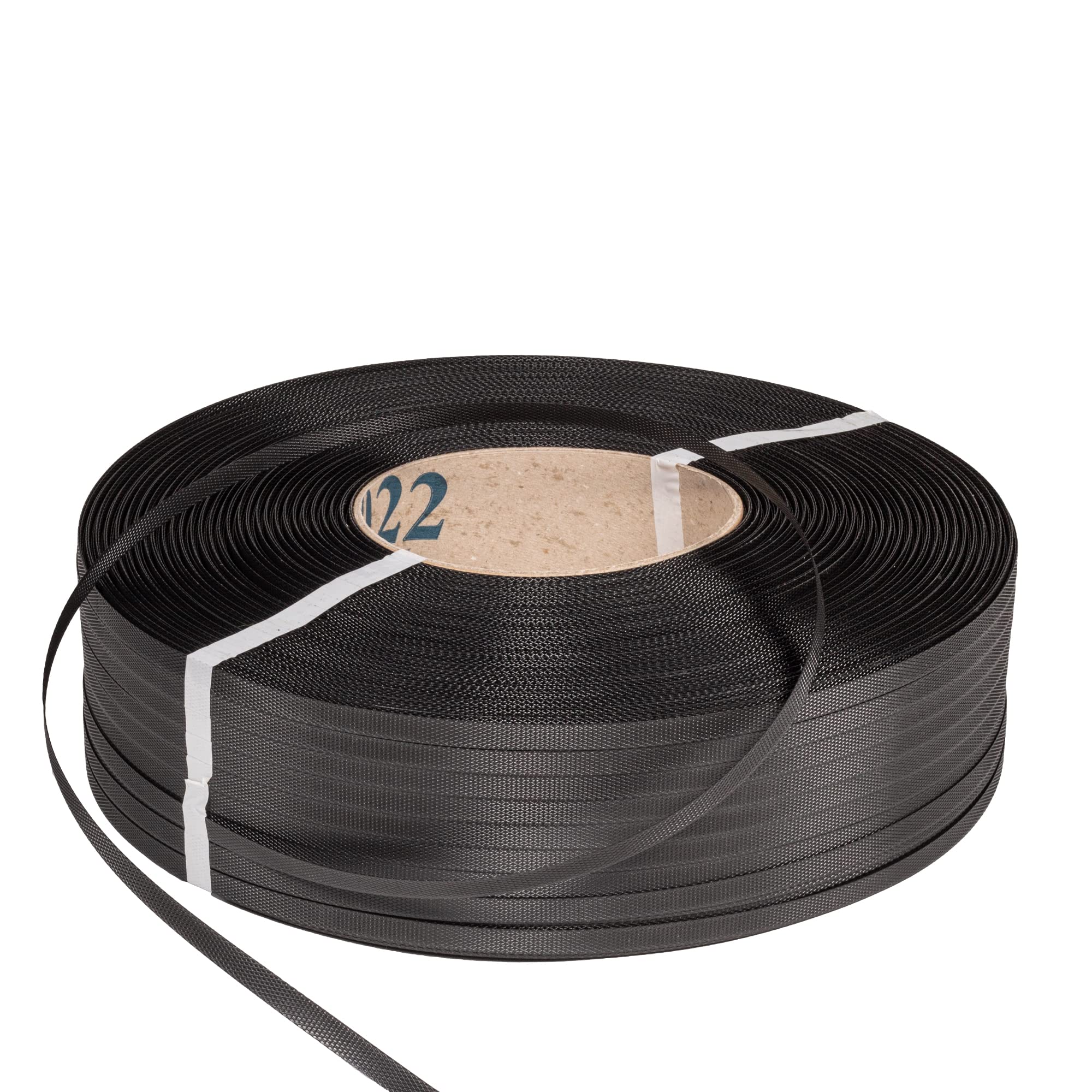 Precifilm Fleje Plastico - Rollos de Polipropileno para Embalajes Ligeros y Medianos de Gran Volumen - Fleje para Atar Cajas de Cartón y Palés de Madera - 12-13mm x 0,8mm - 1200 Metros (Negro)