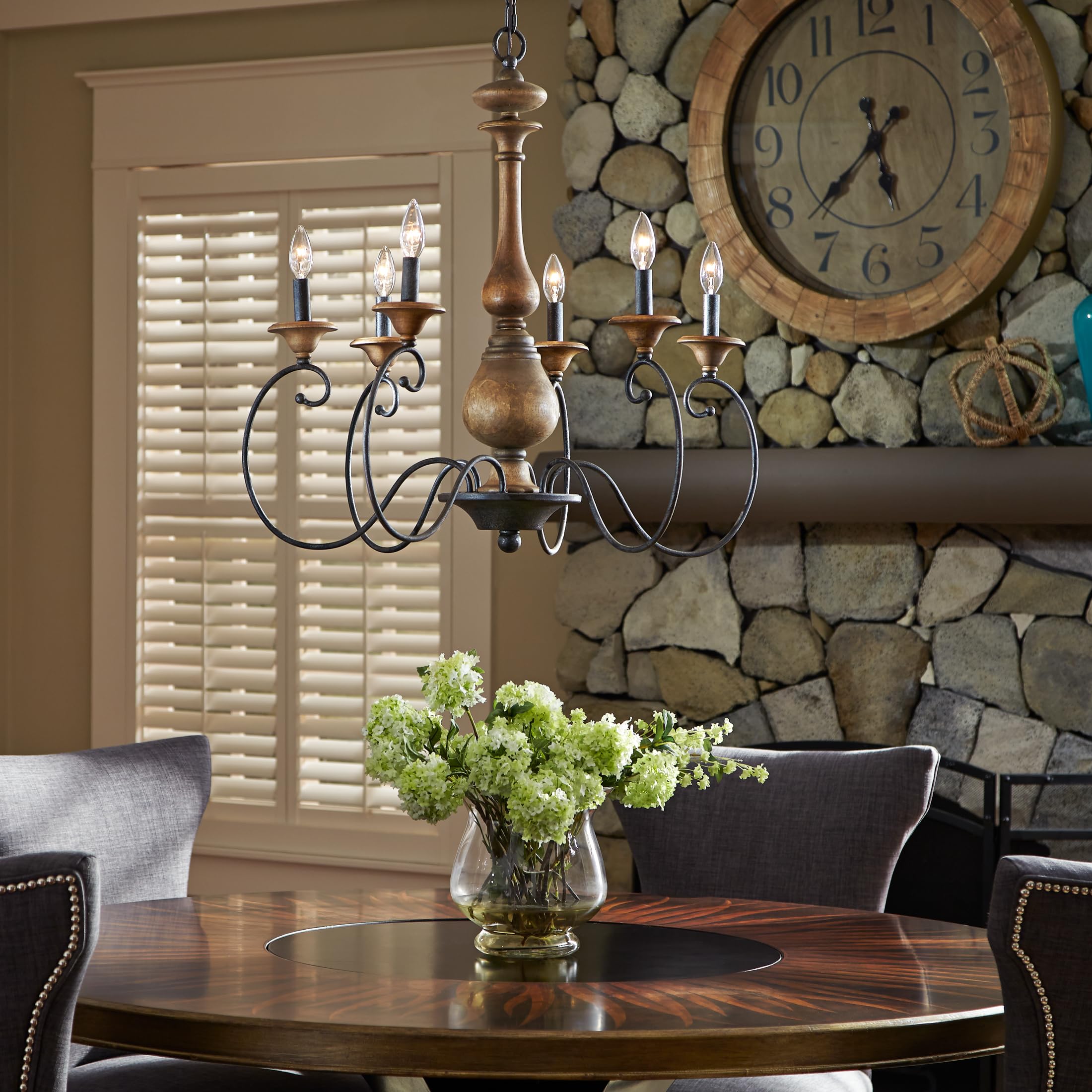 Quoizel Auburn Candle Chandelier, 6-Light, 28