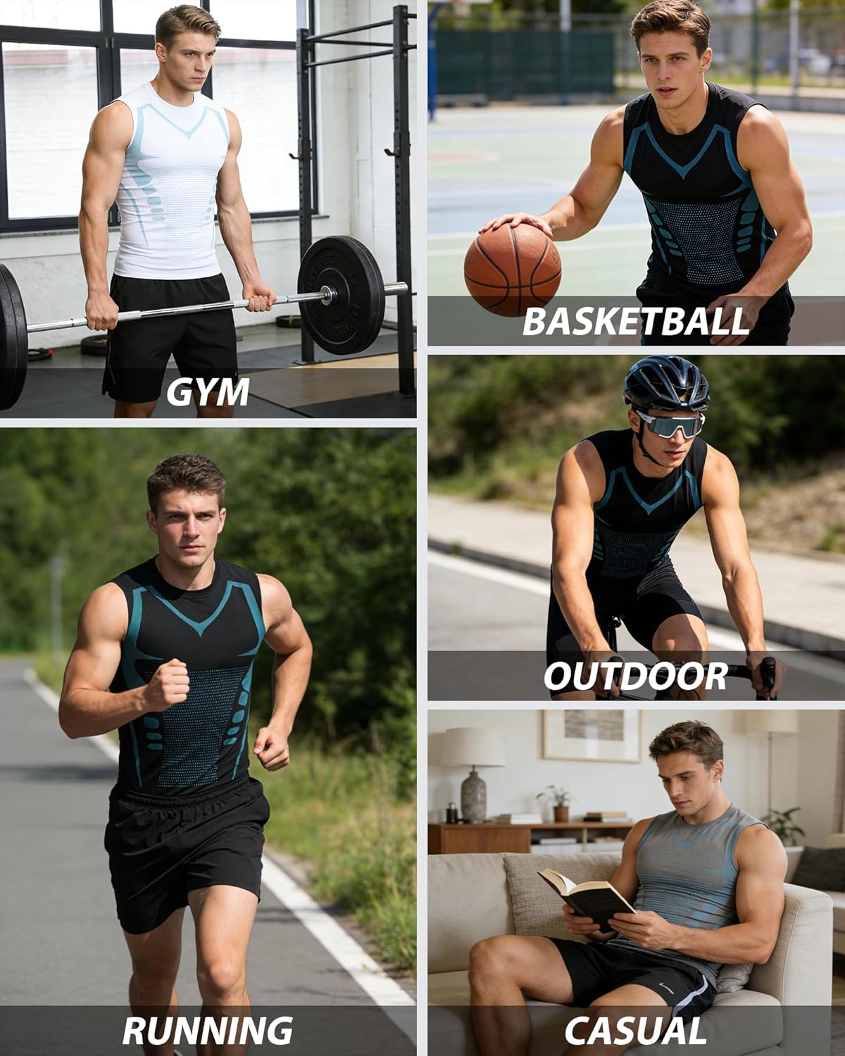 Mens Tank Tops,Sport Running Dry Fit Gym Shirt, Wicking Athletic Mesh Breathable Muscle Tee Workout Sleeveless Shirts