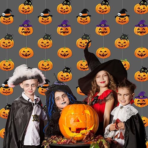 Miniatura 6 de 8 guirnaldas de Halloween para decoración de Halloween, de papel, espirales colgantes, guirnalda colgante, decoración para el hogar, aula, interior