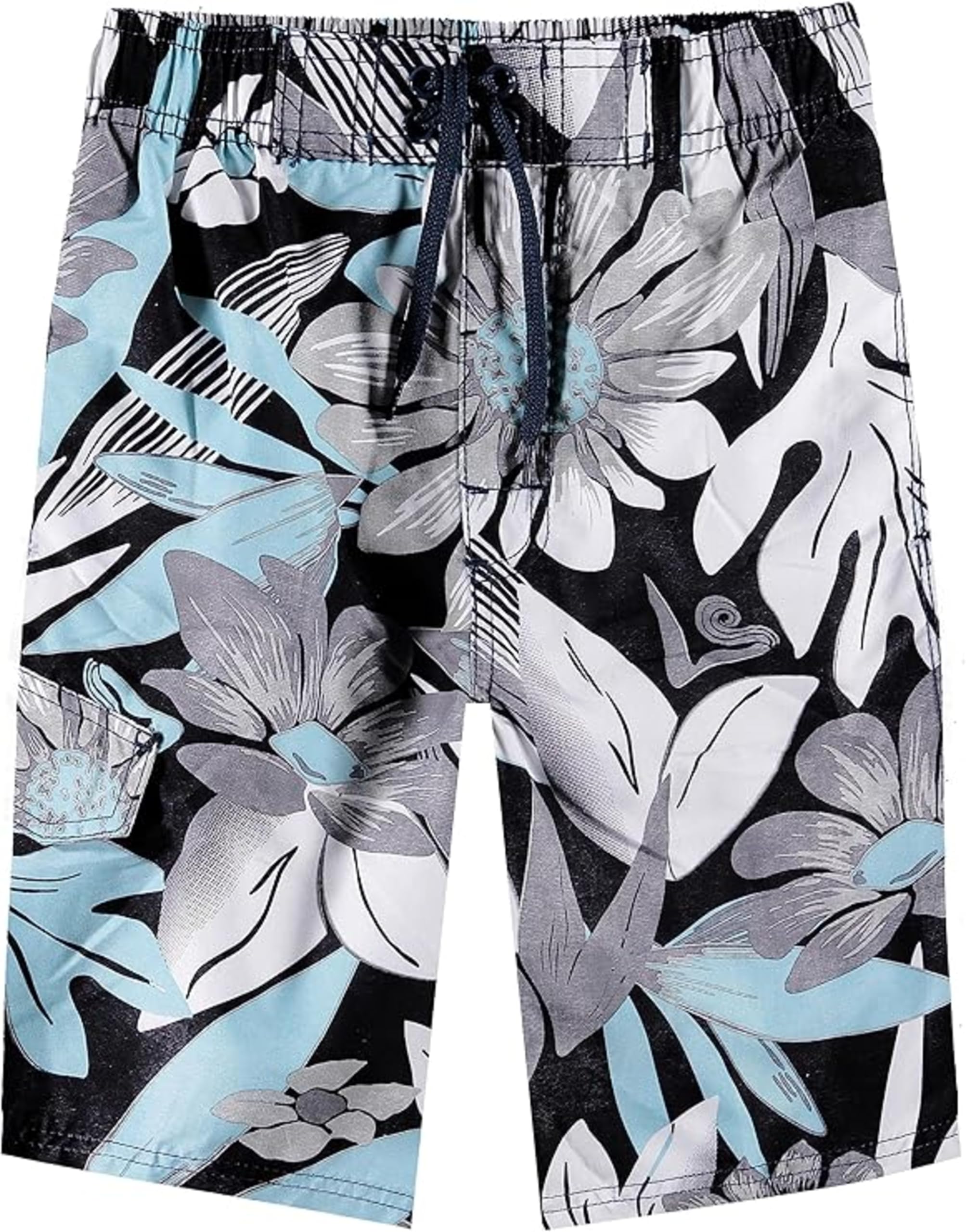 Kanu Surf Boys' Reflection Quick Dry UPF 50+ Beach Swim Trunk, Abacos Black, Medium (5/6)
