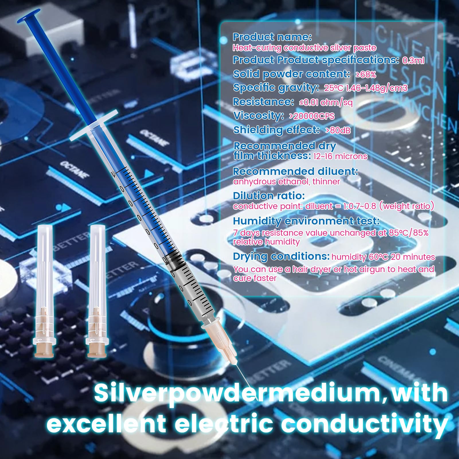 Vernice Conduttiva, Argento Conduttivo, 0,3ml Pasta d'Argento, Pasta D'argento Conduttiva per la Riparazione di Prodotti Elettronici Come Circuiti Stampati, Telecomandi, Tastiere, 3 Pezzi