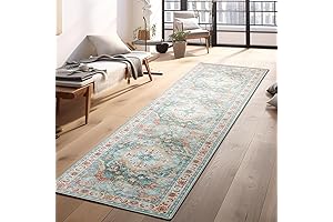 Ornate Washable 2'x6' Persian Runner Rug - Intricate Vintage Mat for Entryways, Kitchens, Hallways