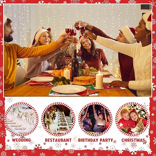 Miniatura 7 de Juego de 6 manteles individuales de Navidad 14 x 12 pulgadas manteles individuales de plástico de Navidad manteles individuales de muñeco de nieve