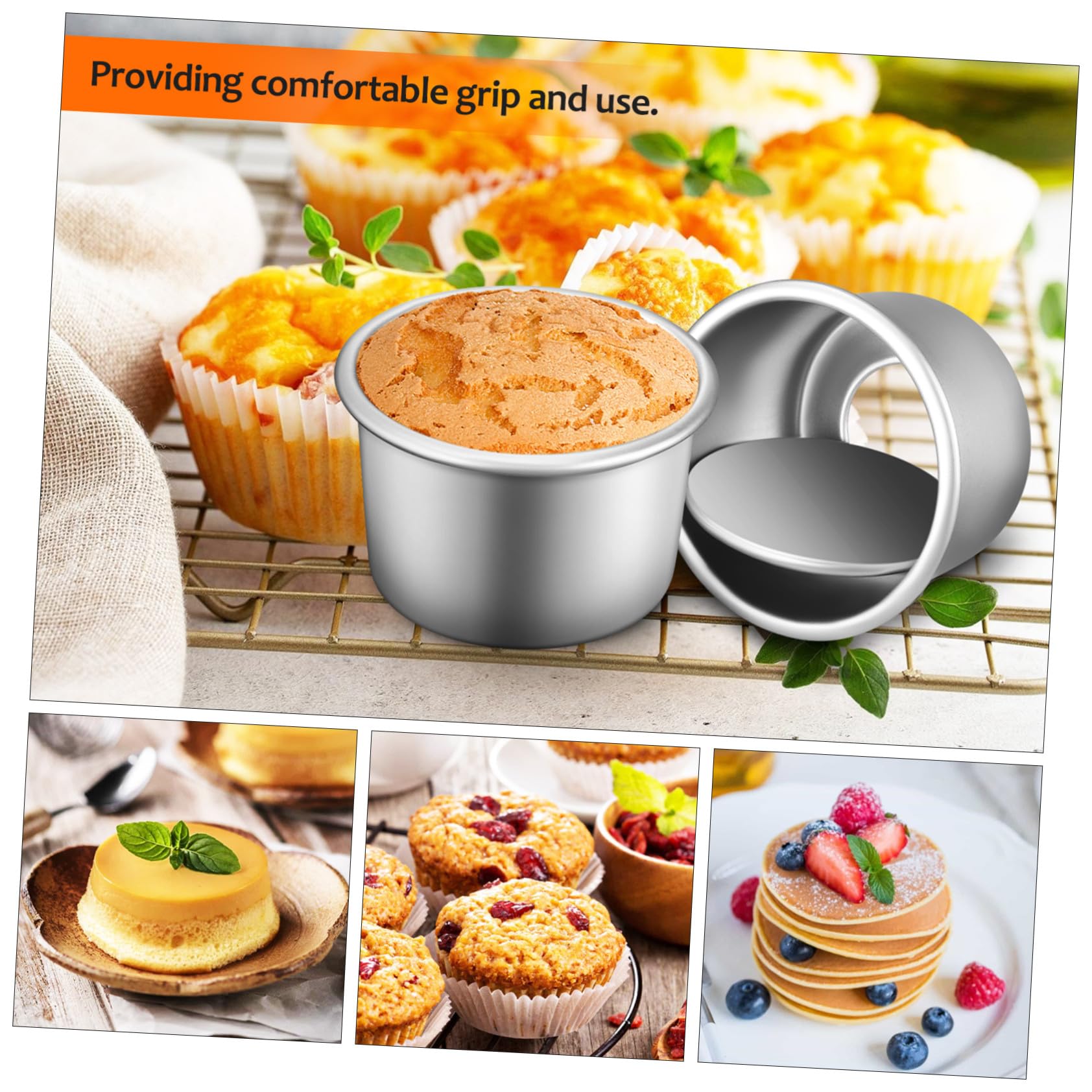 Moules à Gâteau Ronds et Répartit la Chaleur Uniformément Chauffe Rapidement avec Fond Amovible en Alliage D'aluminium Ensemble de 4 pour Fêtes et Réunions Entre Amis