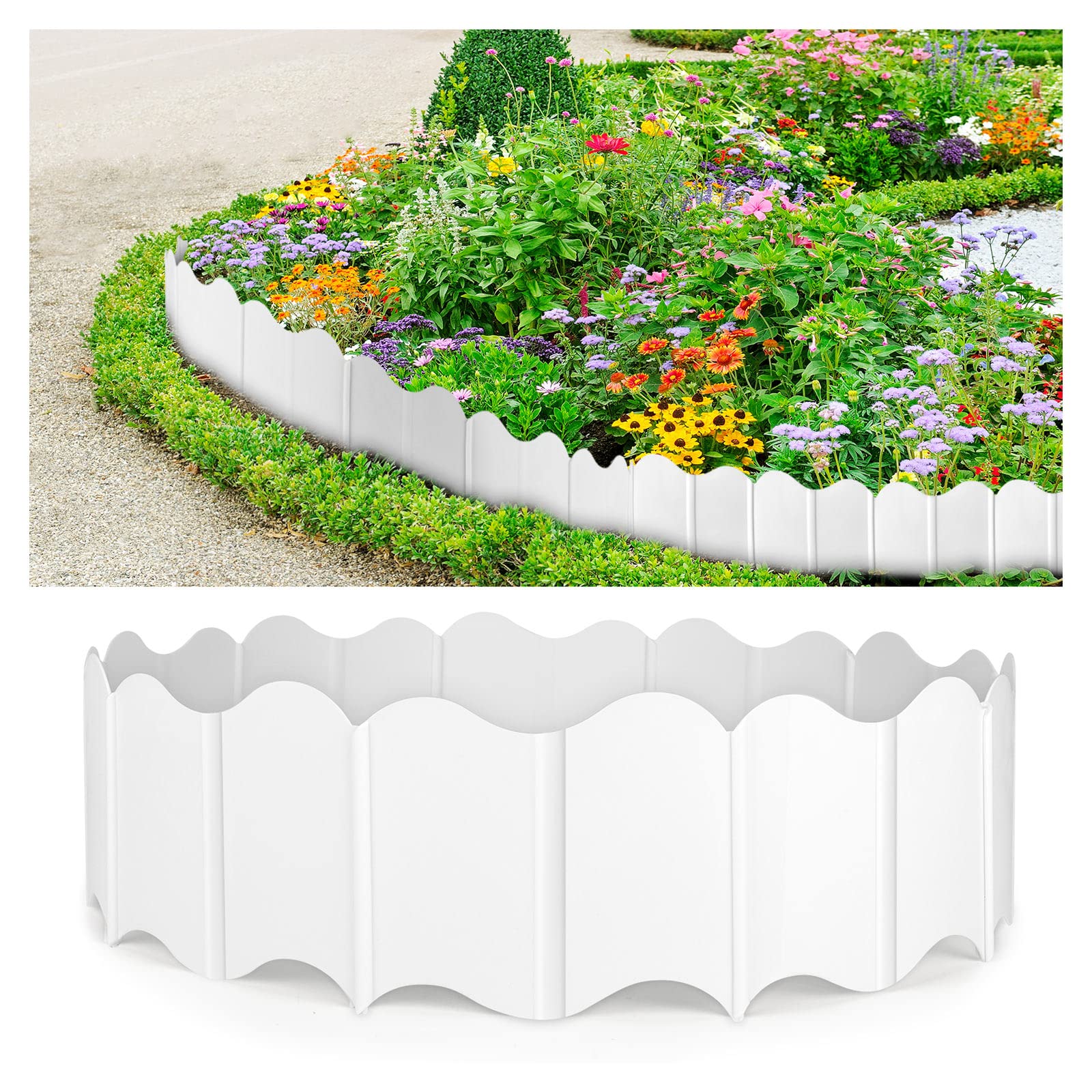 Borde De Borde De Paisaje, Valla De Metal Corrugado De 10 «× 20 Pies Para Jardin Cama De Flores Cesped Y Borde De Paisaje