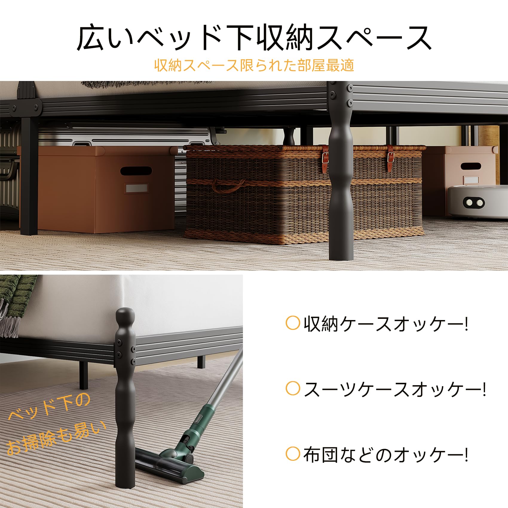 Amazon｜[ロサキキ ROSAKIKI] ベッドフレーム シングル パイプベッド