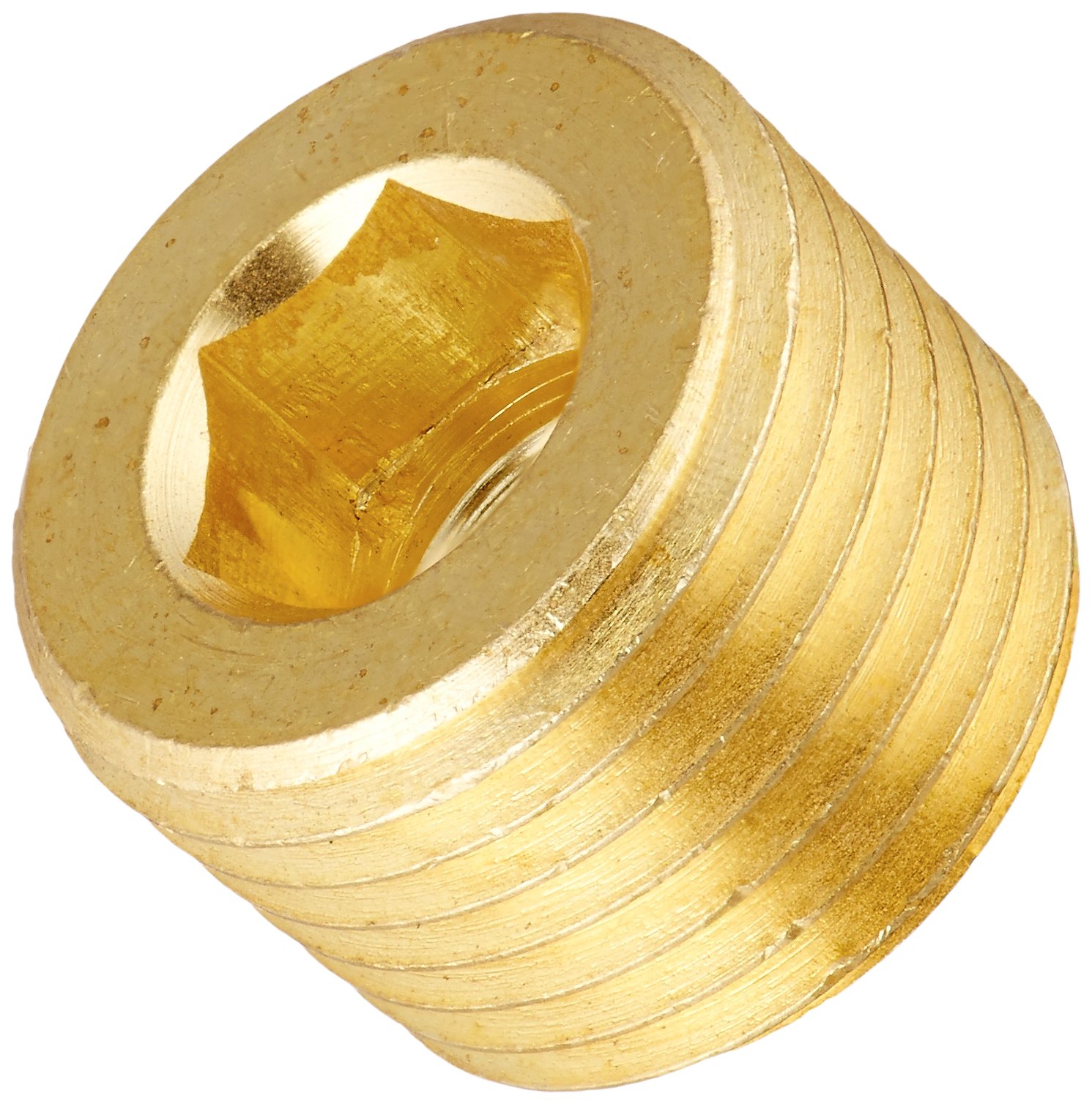 Parker 2 PHH-B Brass Pipe Fitting, Hollow Hex Plug, 1/8