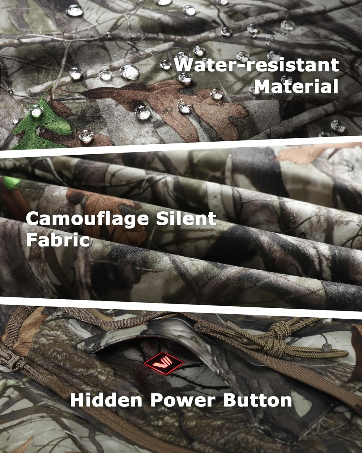 Venustas Heated Hunting Vest For Men, 20-Hour Runtime, Rechargeable Heated Camo Vest with Battery Included - Image 4