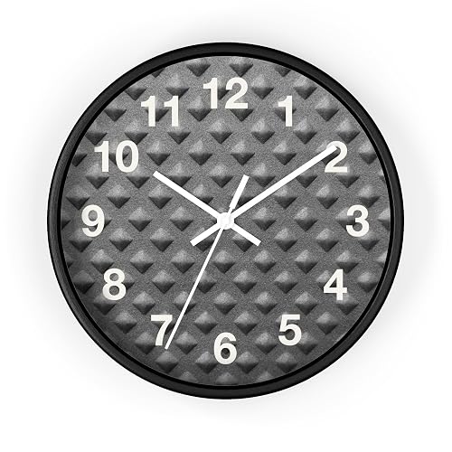 Geometric Pyramid Texture Wall Clock | Modern Monochrome Home Decor