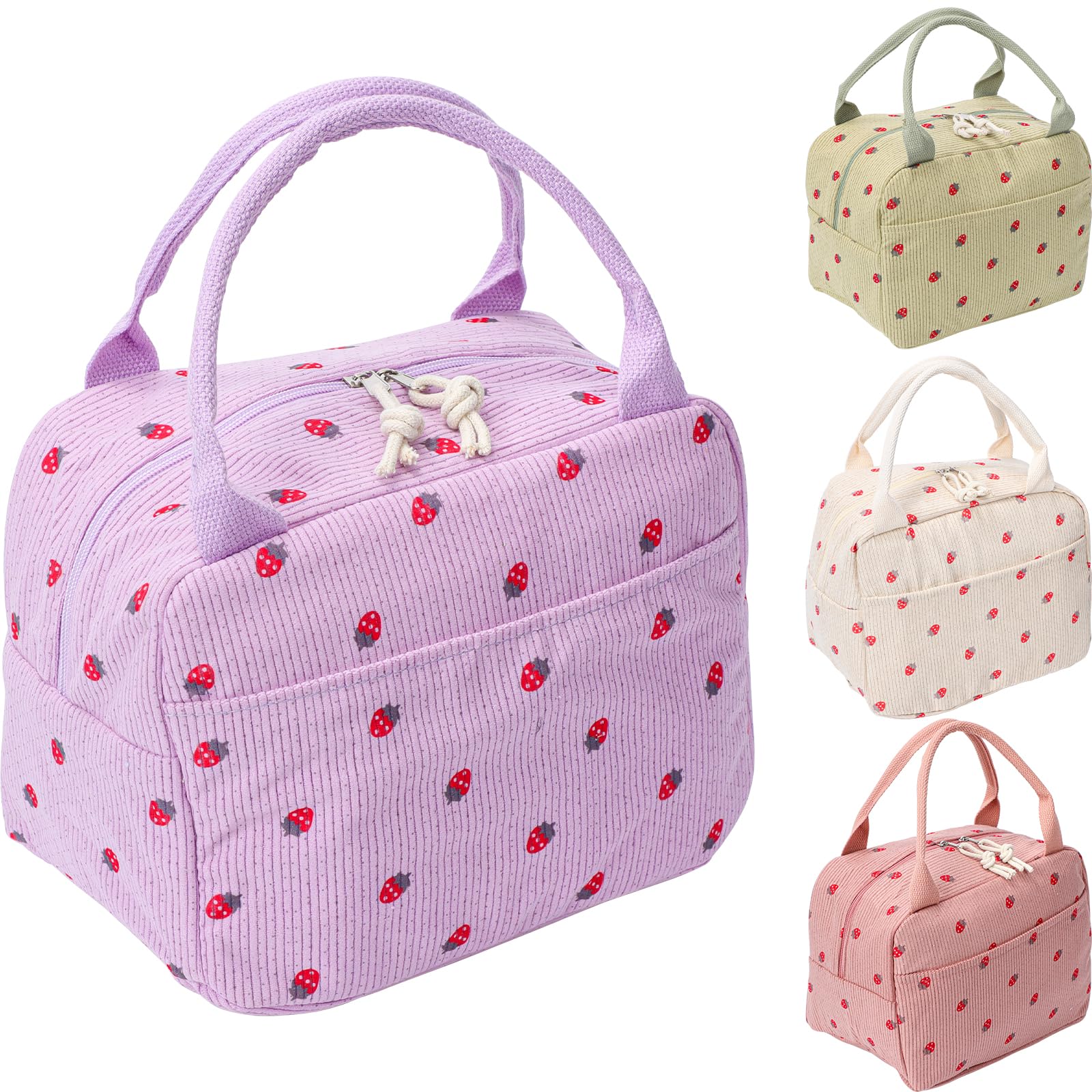 Runmeihe Lunch Bags for Adults, Reusable Women's Insulated Cooler Lunchbag, Small Waterproof Cooler Lunch Box Tote Bag for Work Travel Picnic School