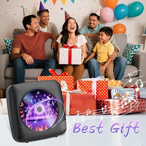 Miniatura 9 de Gueray Reproductor de CD portátil Bluetooth Reproductores de CD para el hogar Recargable de pared de escritorio Reproductor de CD portátil con