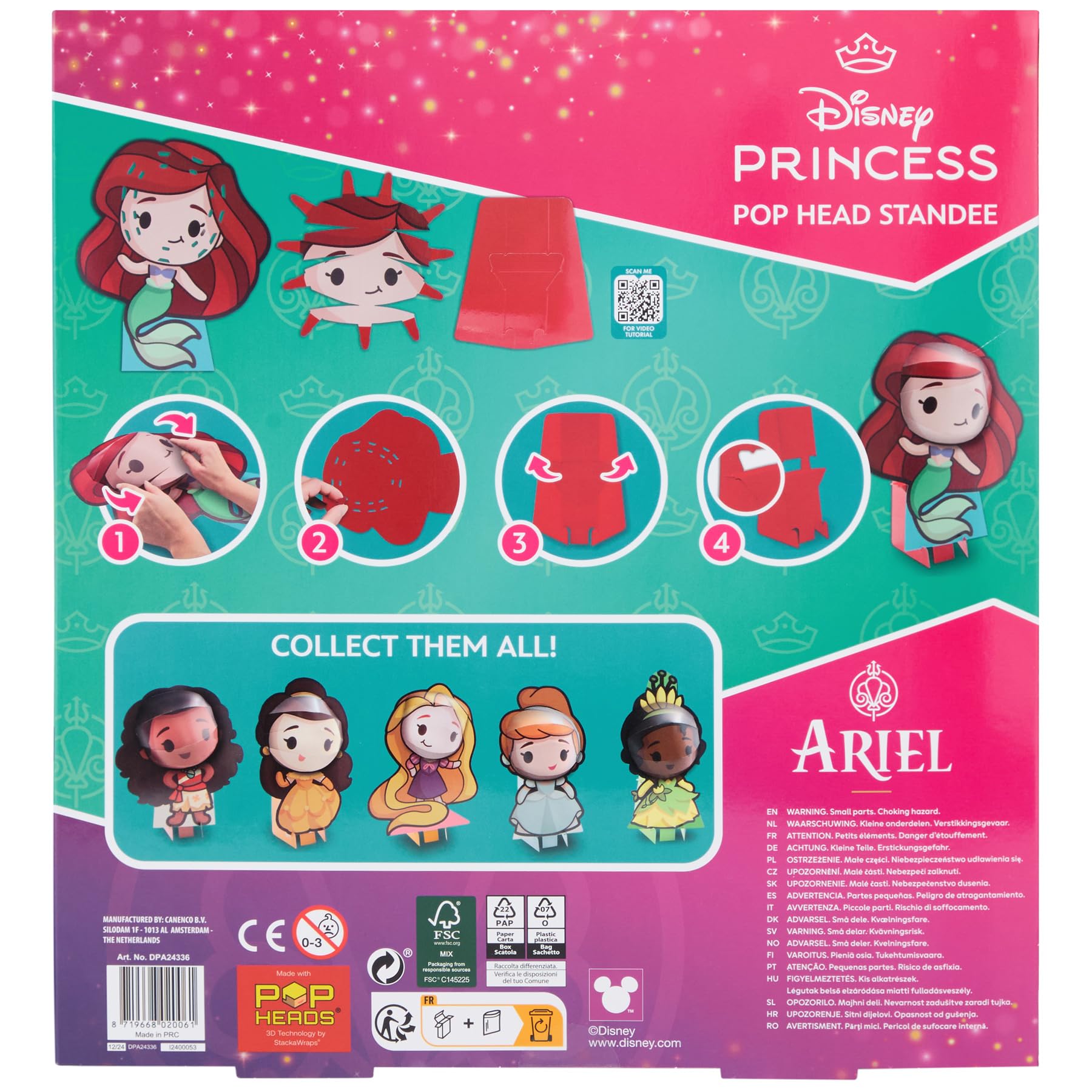 Disney Princess Belle Figure - 3D Pop Head 20 cm - Beauty and The Beast - Collectible Figure - Toy Gift Idea (DPB24335) (Ariel) - Image 4